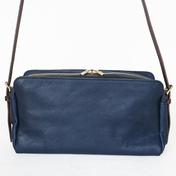 ANNAK（アナック） あおりポケット付き ショルダーバッグ 栃木レザー ウォッシュドレザー ネイビー [AK18TA-A0004-NVY]