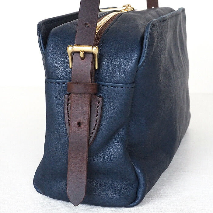 ANNAK（アナック） あおりポケット付き ショルダーバッグ 栃木レザー ウォッシュドレザー ネイビー [AK18TA-A0004-NVY]