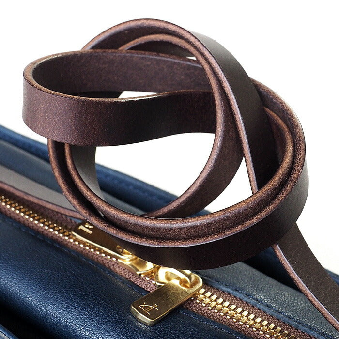 ANNAK（アナック） あおりポケット付き ショルダーバッグ 栃木レザー ウォッシュドレザー ネイビー [AK18TA-A0004-NVY]