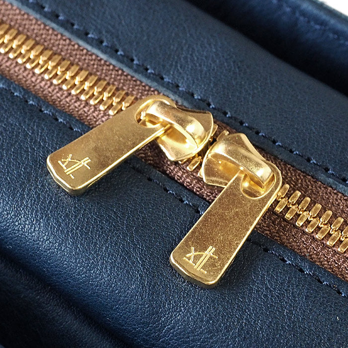 ANNAK（アナック） あおりポケット付き ショルダーバッグ 栃木レザー ウォッシュドレザー ネイビー [AK18TA-A0004-NVY]