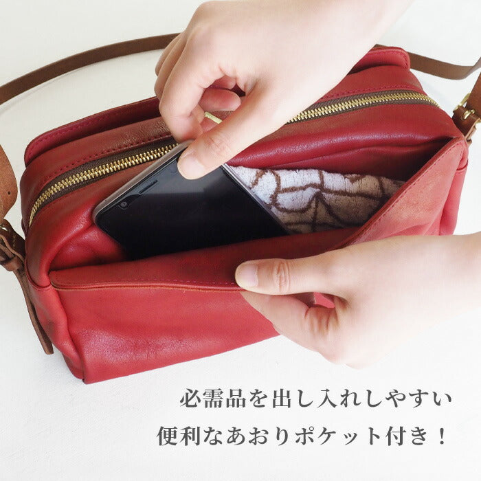 ANNAK 帶尾袋單肩包栃木皮革水洗皮革紅色 [AK18TA-A0004-RED] 