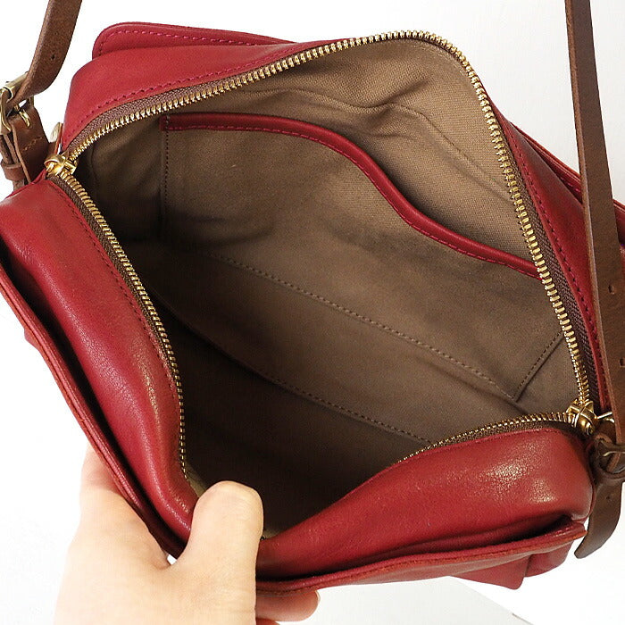 ANNAK Shoulder bag with tail pocket Tochigi leather Washed leather Red [AK18TA-A0004-RED] 