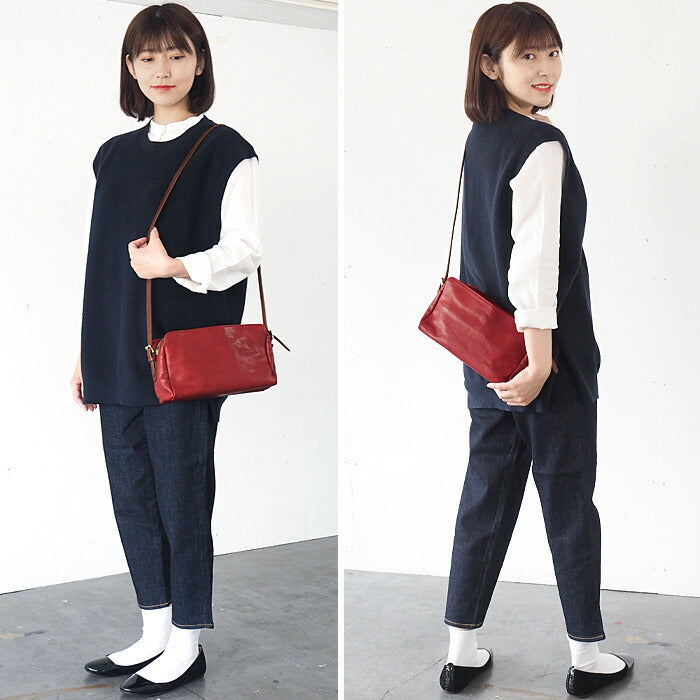 ANNAK 帶尾袋單肩包栃木皮革水洗皮革紅色 [AK18TA-A0004-RED] 