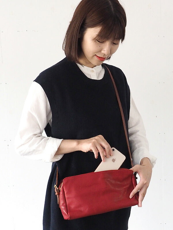 ANNAK 帶尾袋單肩包栃木皮革水洗皮革紅色 [AK18TA-A0004-RED] 
