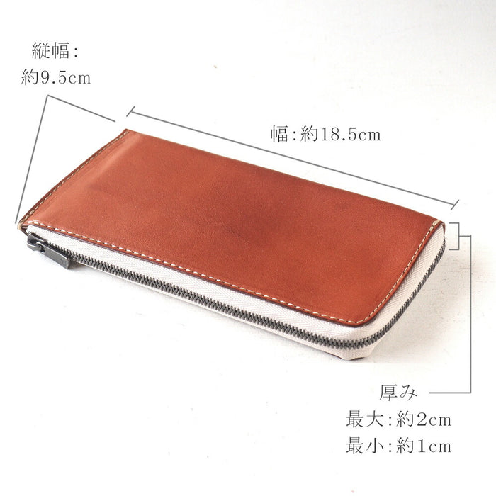 ANNAK Tochigi Leather L-shaped Long Wallet Slim Wallet Beige [AK19TA-B0072-BEG] 