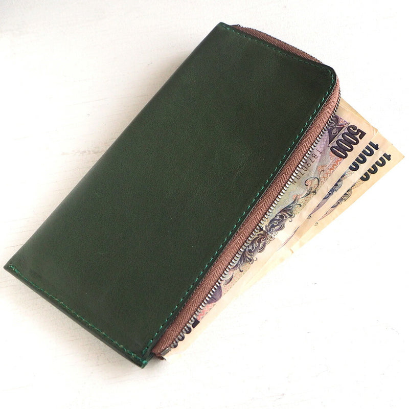 ANNAK Tochigi Leather L-shaped Long Wallet Slim Wallet Green [AK19TA-B0072-GRN] 