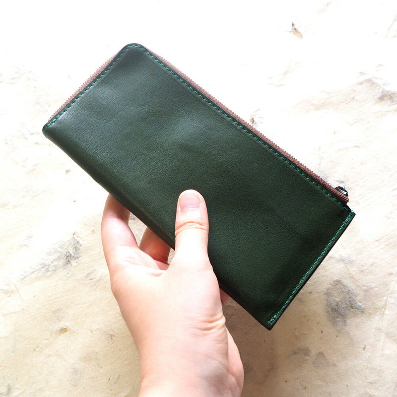 ANNAK Tochigi Leather L-shaped Long Wallet Slim Wallet Green [AK19TA-B0072-GRN] 