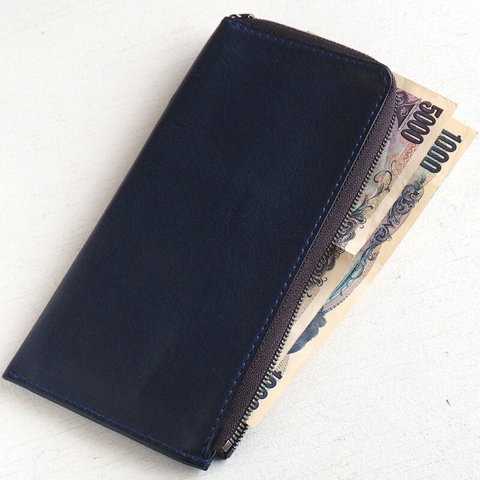 ANNAK Tochigi Leather L-shaped Long Wallet Slim Wallet Navy [AK19TA-B0072-NVY] 
