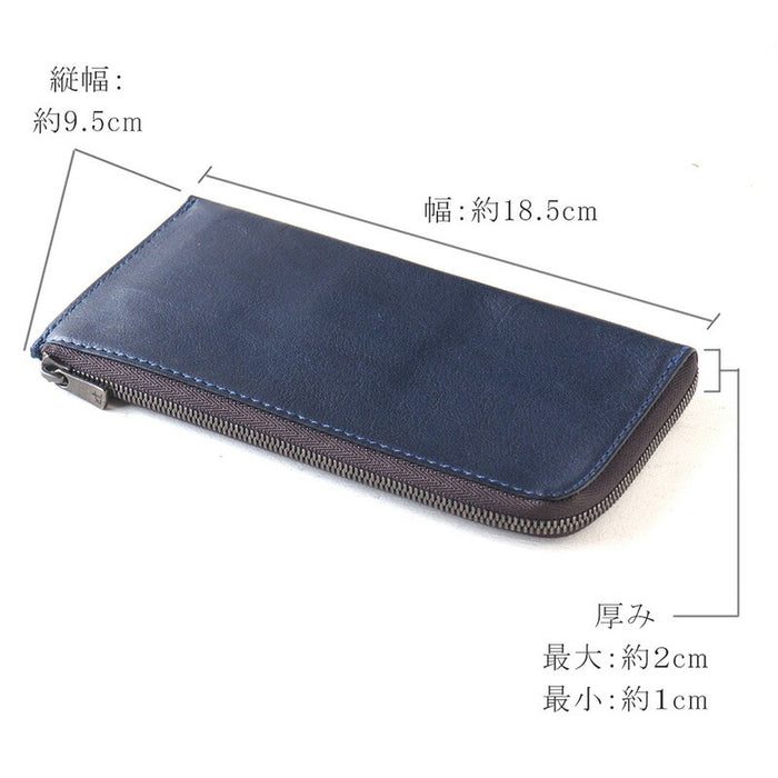 ANNAK Tochigi Leather L-shaped Long Wallet Slim Wallet Navy [AK19TA-B0072-NVY] 