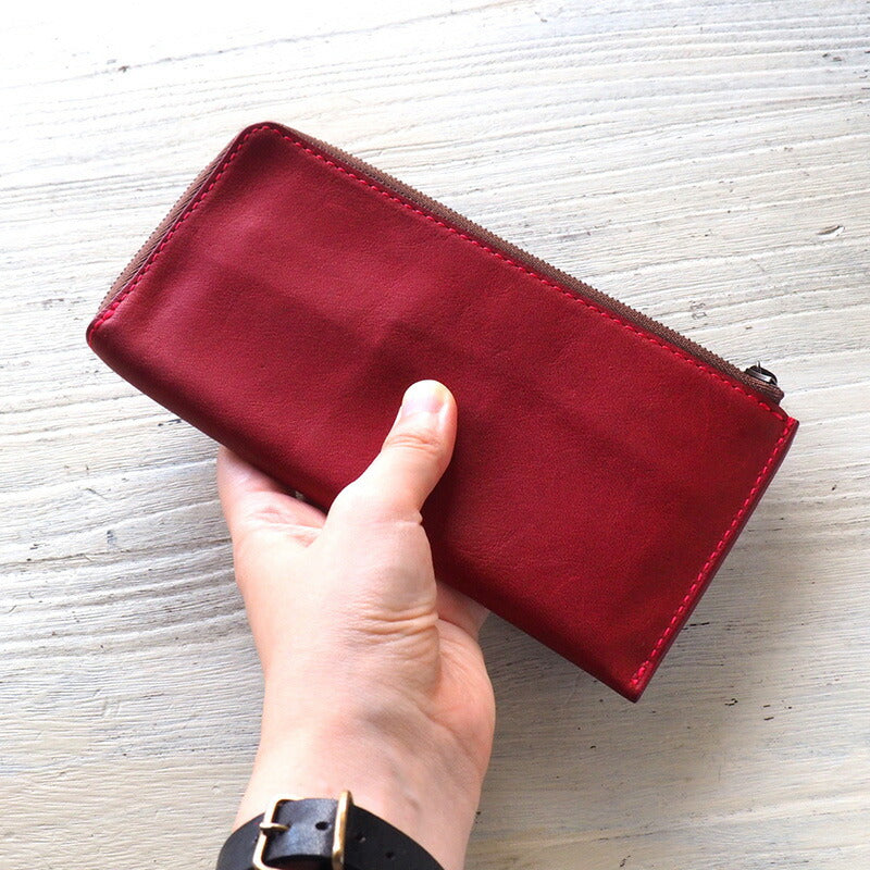 ANNAK Tochigi Leather L-shaped Long Wallet Slim Wallet Red [AK19TA-B0072-RED] 