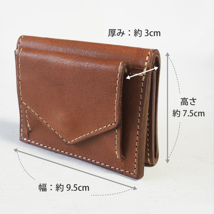 ANNAK Small Wallet Compact Trifold Mini Wallet Tochigi Leather Beige [AK20TA-B0004-BEG] 