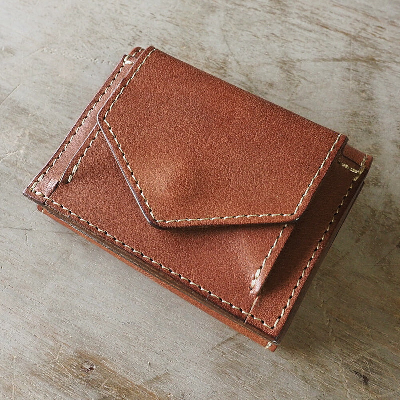 ANNAK Small Wallet Compact Trifold Mini Wallet Tochigi Leather Beige [AK20TA-B0004-BEG] 