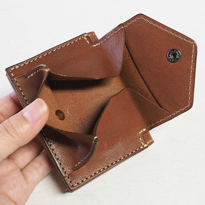 ANNAK(アナック) 小さい財布 コンパクト 三つ折り ミニウォレット 栃木レザー ベージュ [AK20TA-B0004-BEG]