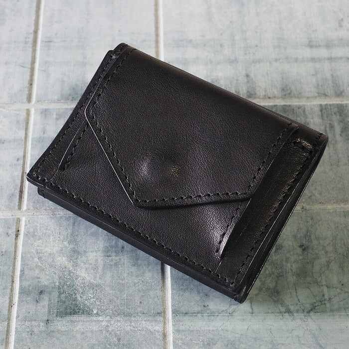 ANNAK(アナック) 小さい財布 コンパクト 三つ折り ミニウォレット 栃木レザー ブラック [AK20TA-B0004-BLK]