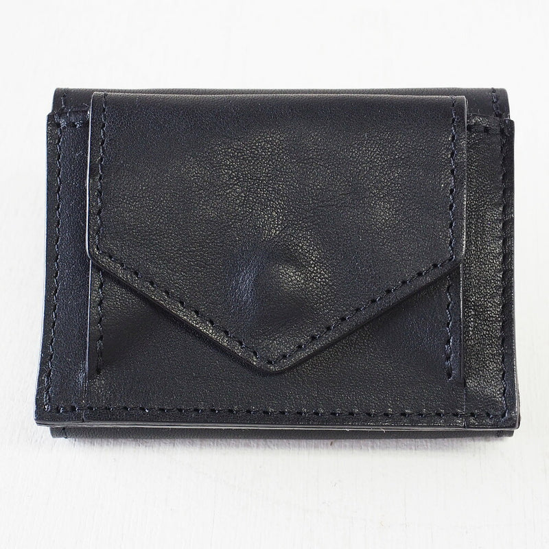 ANNAK Small Wallet Compact Trifold Mini Wallet Tochigi Leather Black [AK20TA-B0004-BLK] 
