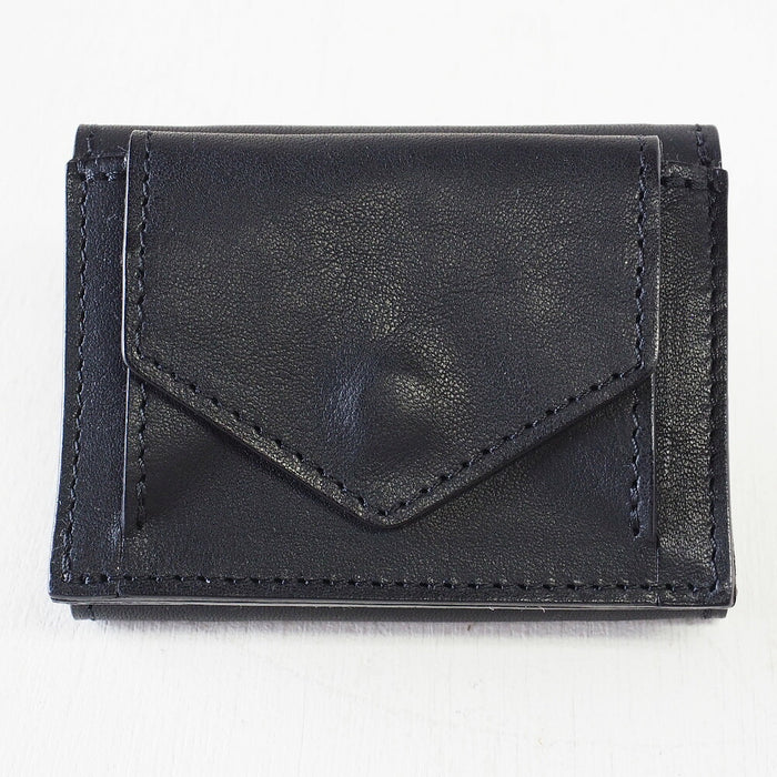 ANNAK Small Wallet Compact Trifold Mini Wallet Tochigi 皮革 黑色 [AK20TA-B0004-BLK] 