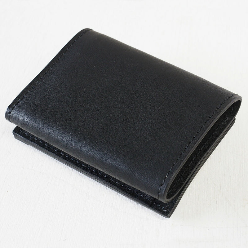 ANNAK Small Wallet Compact Trifold Mini Wallet Tochigi Leather Black [AK20TA-B0004-BLK] 