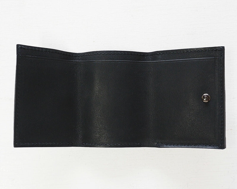 ANNAK Small Wallet Compact Trifold Mini Wallet Tochigi Leather Black [AK20TA-B0004-BLK] 