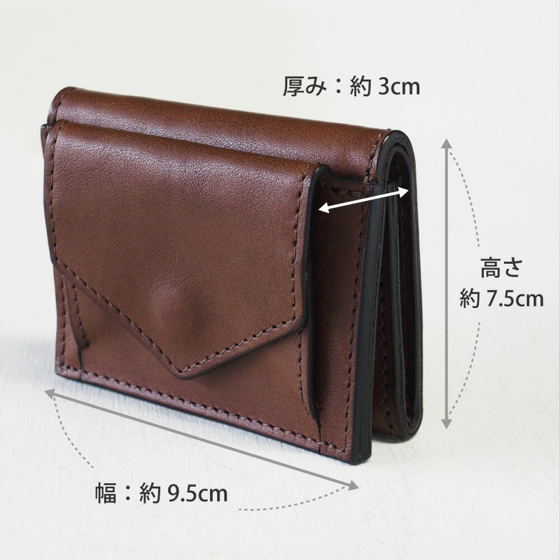 ANNAK Small Wallet Compact Trifold Mini Wallet Tochigi Leather Dark Brown [AK20TA-B0004-DBR] 