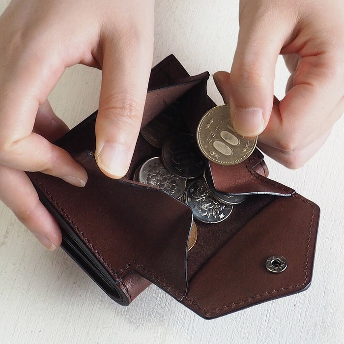 ANNAK Small Wallet Compact Trifold Mini Wallet Tochigi Leather Dark Brown [AK20TA-B0004-DBR] 