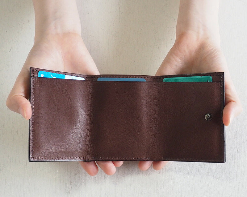 ANNAK Small Wallet Compact Trifold Mini Wallet Tochigi Leather Dark Brown [AK20TA-B0004-DBR] 