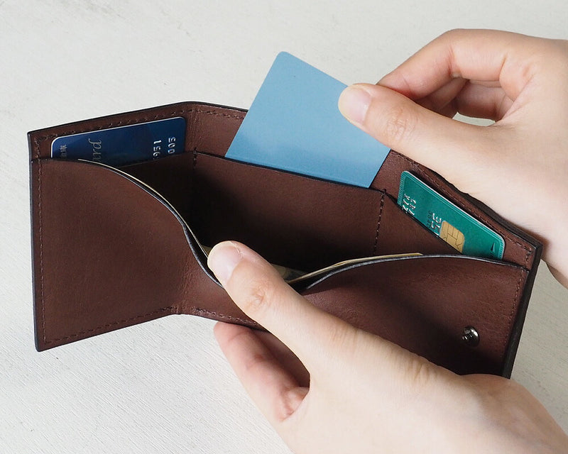 ANNAK Small Wallet Compact Trifold Mini Wallet Tochigi Leather Dark Brown [AK20TA-B0004-DBR] 