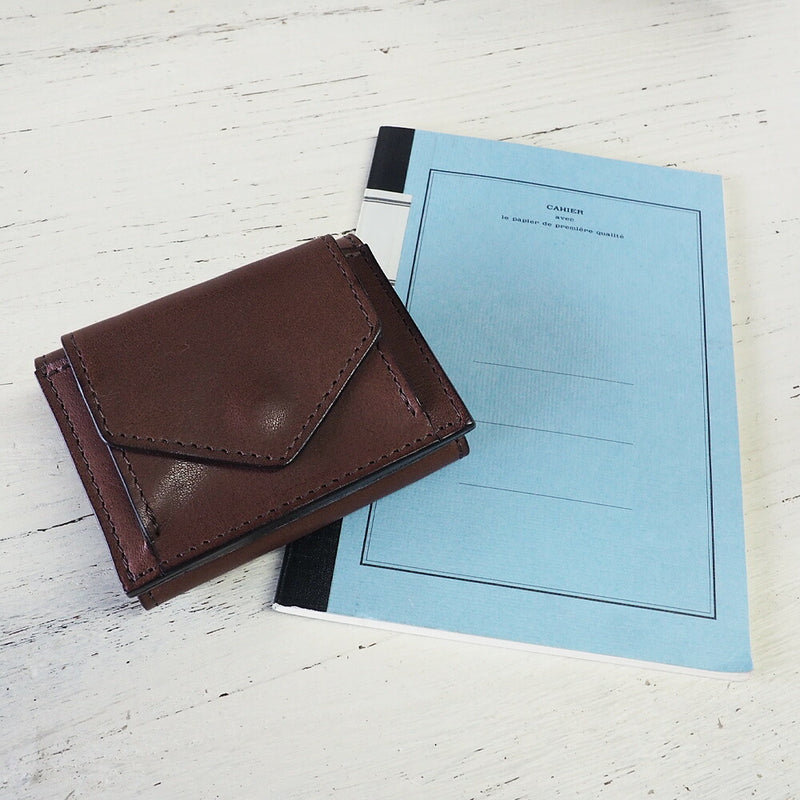 ANNAK Small Wallet Compact Trifold Mini Wallet Tochigi Leather Dark Brown [AK20TA-B0004-DBR] 