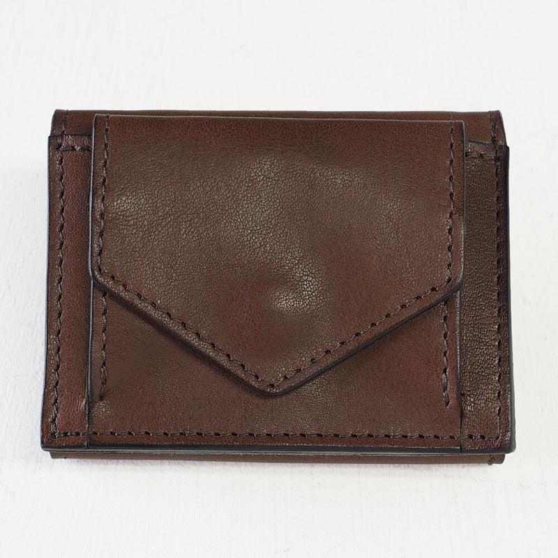 ANNAK Small Wallet Compact Trifold Mini Wallet Tochigi Leather Dark Brown [AK20TA-B0004-DBR] 