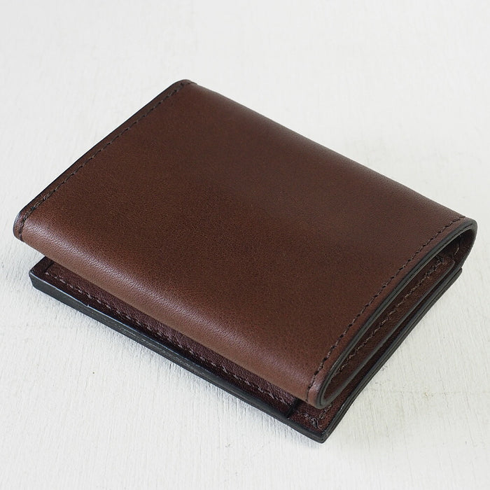 ANNAK Small Wallet Compact Trifold Mini Wallet Tochigi Leather Dark Brown [AK20TA-B0004-DBR] 