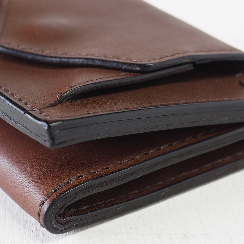 ANNAK Small Wallet Compact Trifold Mini Wallet Tochigi Leather Dark Brown [AK20TA-B0004-DBR] 