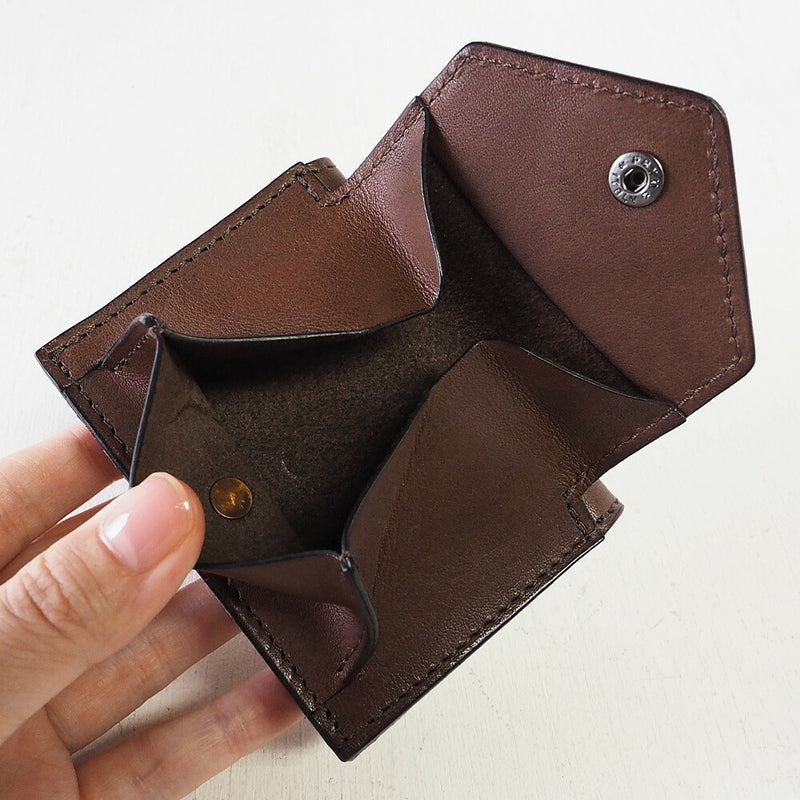 ANNAK Small Wallet Compact Trifold Mini Wallet Tochigi Leather Dark Brown [AK20TA-B0004-DBR] 