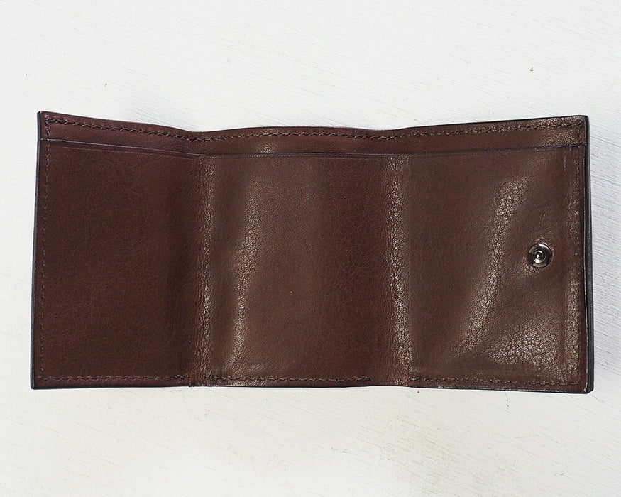 ANNAK Small Wallet Compact Trifold Mini Wallet Tochigi 皮革 深棕色 [AK20TA-B0004-DBR] 
