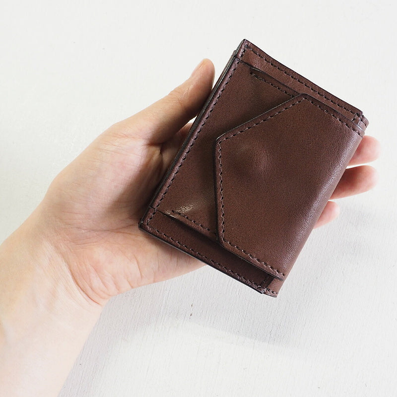 ANNAK Small Wallet Compact Trifold Mini Wallet Tochigi Leather Dark Brown [AK20TA-B0004-DBR] 