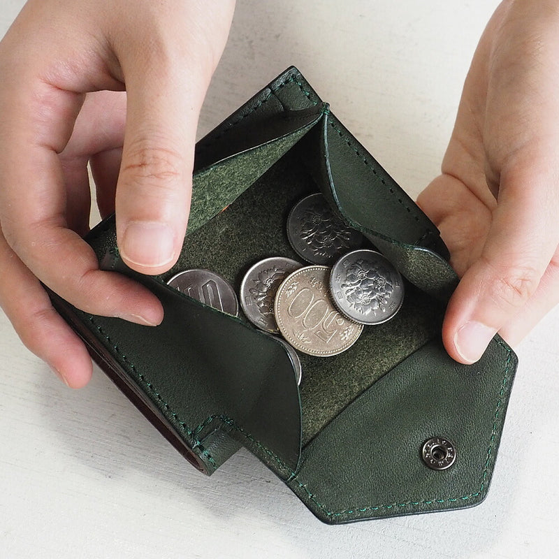 ANNAK Small Wallet Compact Trifold Mini Wallet Tochigi Leather Green [AK20TA-B0004-GRN] 
