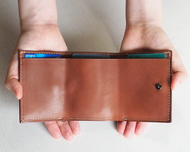 ANNAK Small Wallet Compact Trifold Mini Wallet Tochigi Leather Red [AK20TA-B0004-RED] 