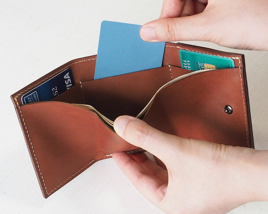 ANNAK Small Wallet Compact Trifold Mini Wallet Tochigi 皮革 綠色 [AK20TA-B0004-GRN] 