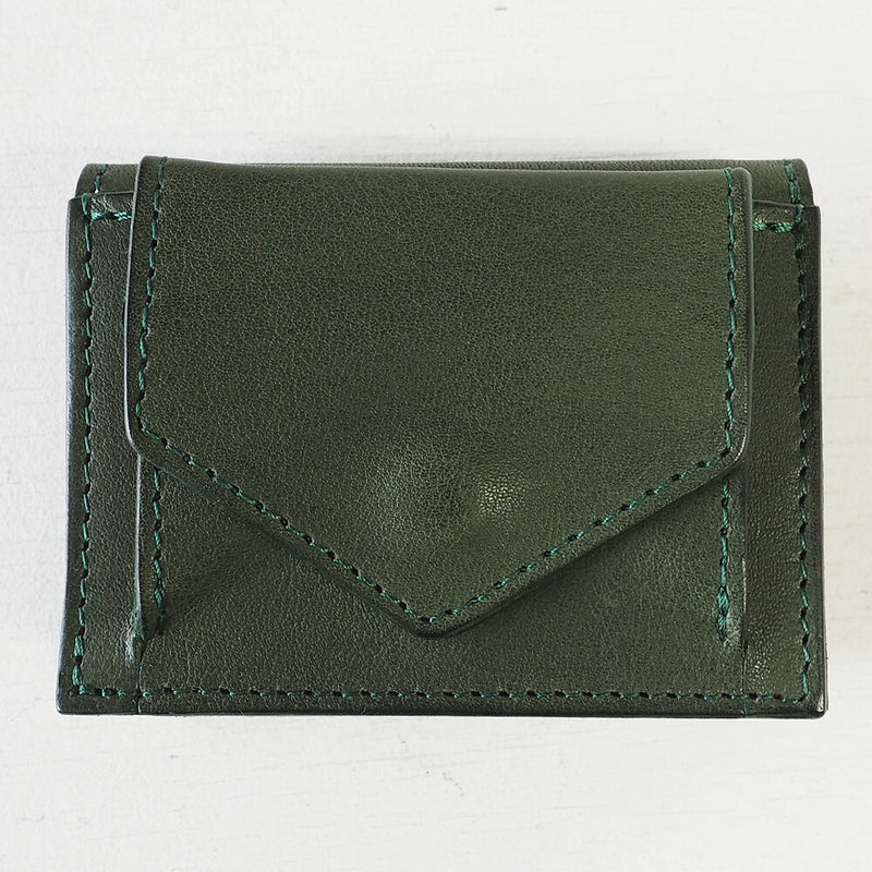 ANNAK Small Wallet Compact Trifold Mini Wallet Tochigi Leather Green [AK20TA-B0004-GRN] 