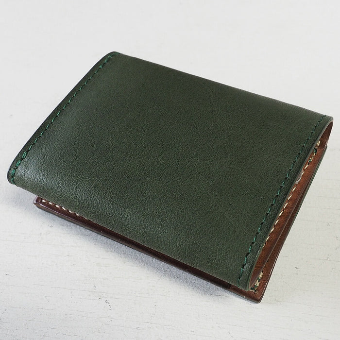 ANNAK Small Wallet Compact Trifold Mini Wallet Tochigi Leather Green [AK20TA-B0004-GRN] 