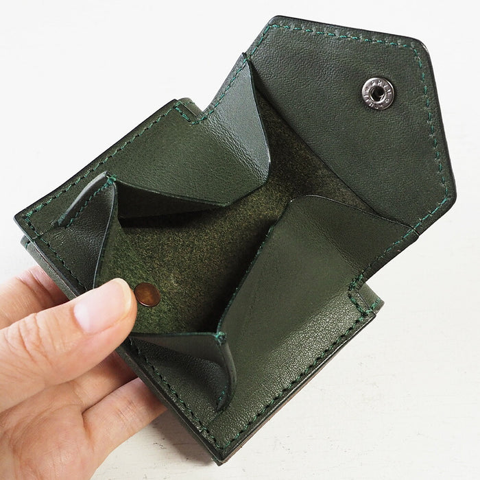 ANNAK Small Wallet Compact Trifold Mini Wallet Tochigi 皮革 綠色 [AK20TA-B0004-GRN] 