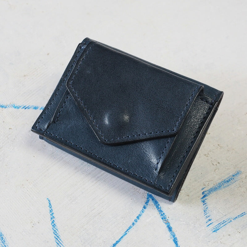 ANNAK Small Wallet Compact Trifold Mini Wallet Tochigi Leather Navy [AK20TA-B0004-NVY] 