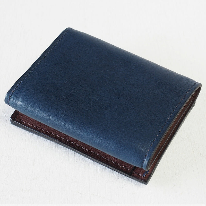 ANNAK Small Wallet Compact Trifold Mini Wallet Tochigi Leather Navy [AK20TA-B0004-NVY] 