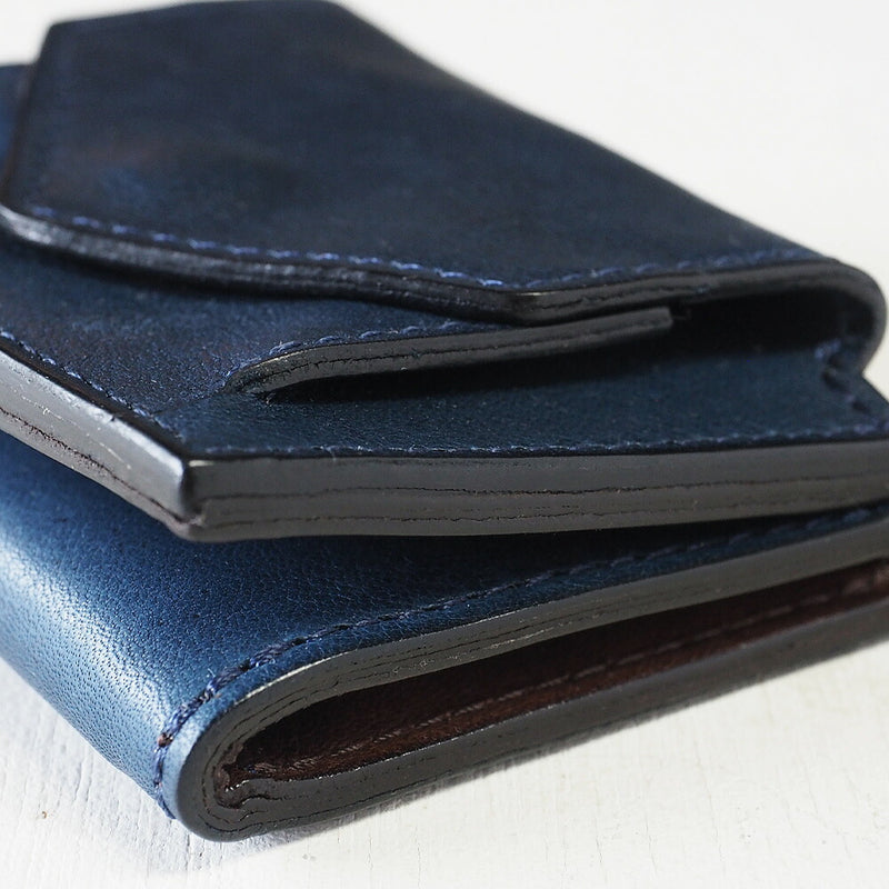 ANNAK Small Wallet Compact Trifold Mini Wallet Tochigi Leather Navy [AK20TA-B0004-NVY] 