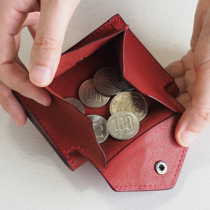 ANNAK Small Wallet Compact Trifold Mini Wallet Tochigi Leather Red [AK20TA-B0004-RED] 