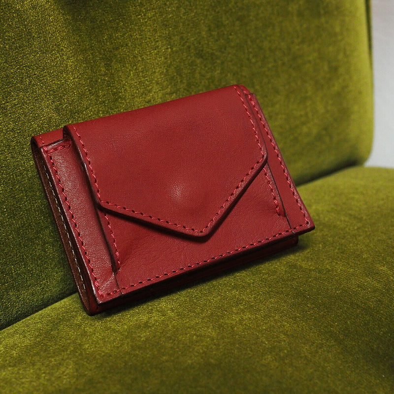 ANNAK Small Wallet Compact Trifold Mini Wallet Tochigi Leather Red [AK20TA-B0004-RED] 