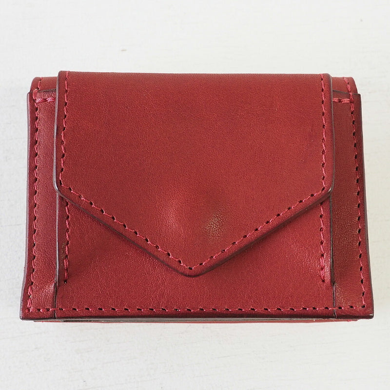 ANNAK Small Wallet Compact Trifold Mini Wallet Tochigi Leather Red [AK20TA-B0004-RED] 
