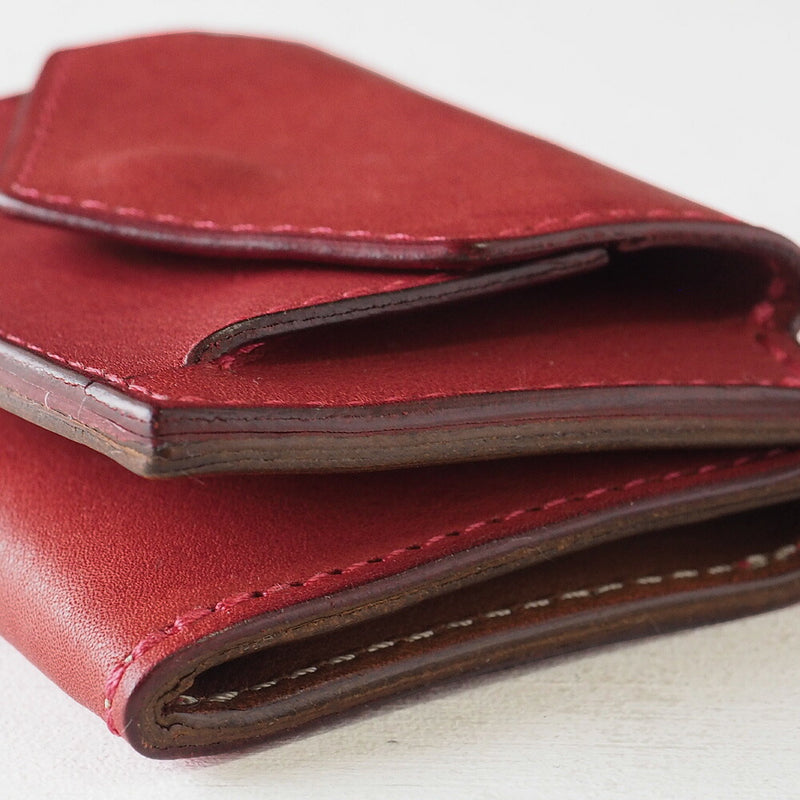 ANNAK Small Wallet Compact Trifold Mini Wallet Tochigi Leather Red [AK20TA-B0004-RED] 
