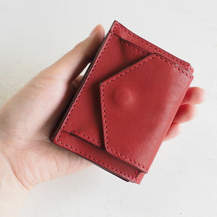ANNAK Small Wallet Compact Trifold Mini Wallet Tochigi 皮革 紅 [AK20TA-B0004-RED] 
