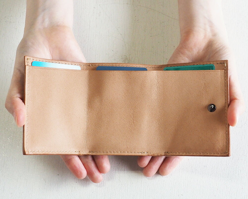 ANNAK Small Wallet Compact Trifold Mini Wallet Tochigi Leather Pink Silver [AK20TA-B0004-SLV] 