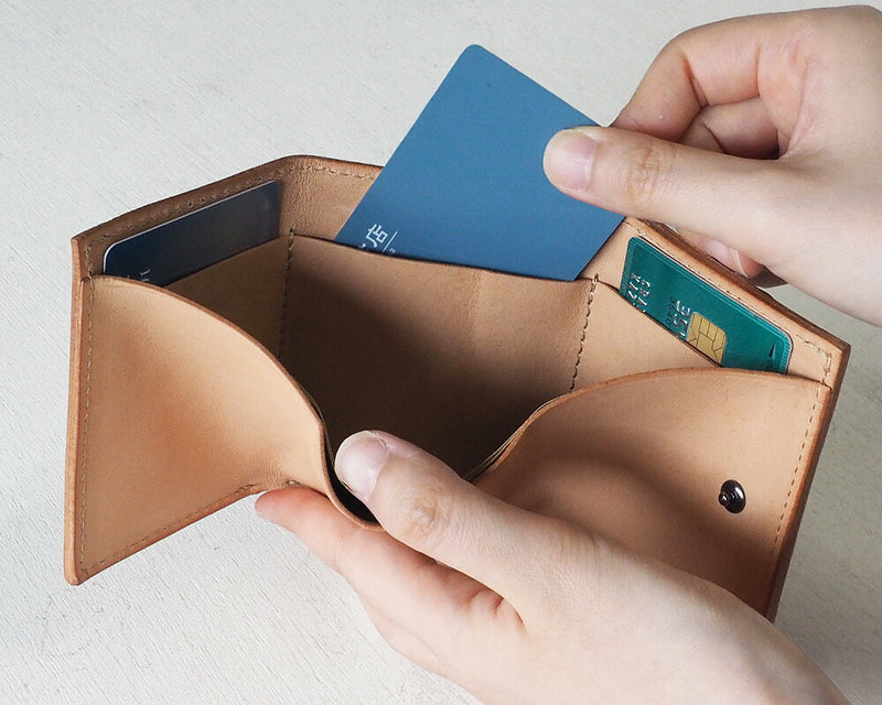 ANNAK Small Wallet Compact Trifold Mini Wallet Tochigi Leather Pink Silver [AK20TA-B0004-SLV] 