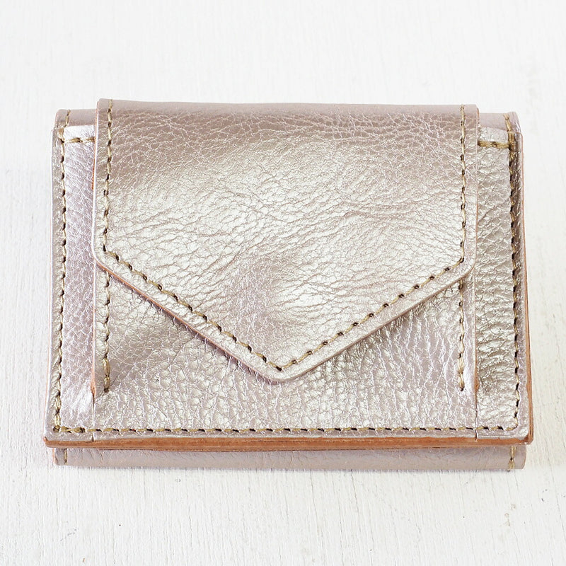 ANNAK Small Wallet Compact Trifold Mini Wallet Tochigi Leather Pink Silver [AK20TA-B0004-SLV] 